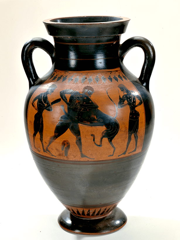 Майстер Гойдалки. Чорнофігурна амфора. Греція, Аттика, 530-525 роки до н.е. З колекції Ханенків.